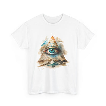 All-Seeing Eye Pyramid T-Shirt - Watercolor Illuminati Aesthetic Tee