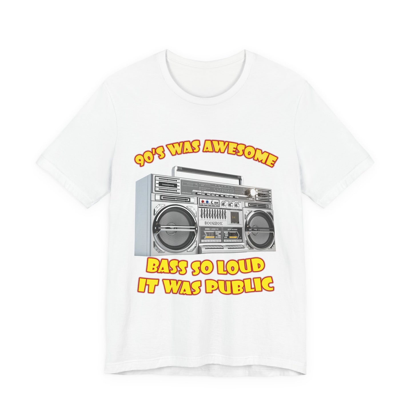 Bass So Loud It Was Public T-Shirt - Retro Boombox 90s Tee