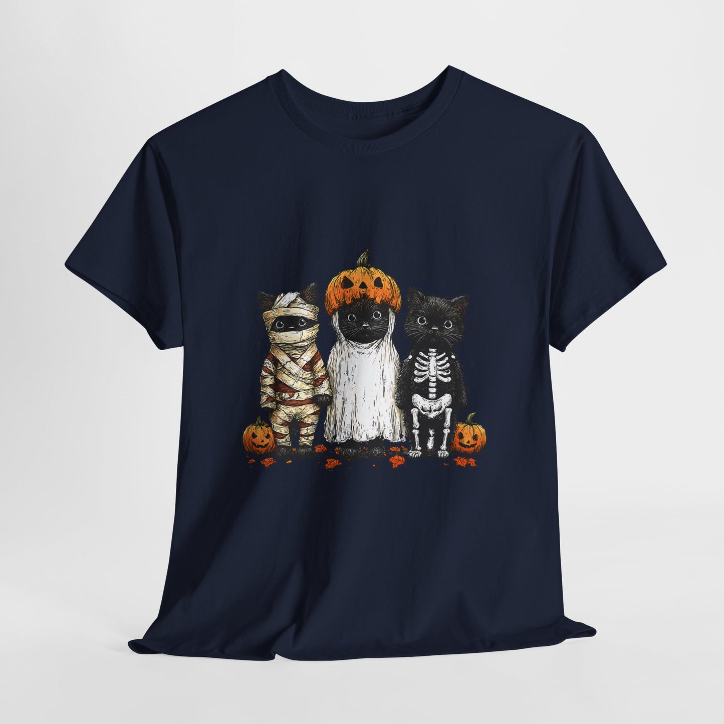 Black Cat Halloween Shirt - Mummy Ghost Skeleton Cats