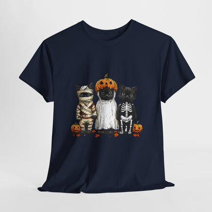 Black Cat Halloween Shirt - Mummy Ghost Skeleton Cats