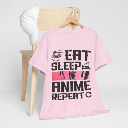 Eat Sleep Anime Repeat Shirt - Otaku Routine Tee