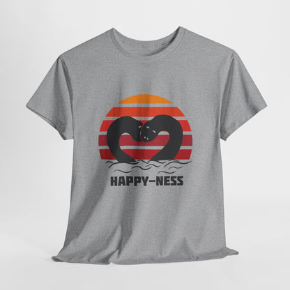 Happy-Ness Loch Ness Shirt - Cute Nessie Heart Retro Sunset Tee - Scotland Souvenir