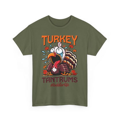 Turkey and Tantrums T-Shirt - Funny Thanksgiving Toddler Life Tee