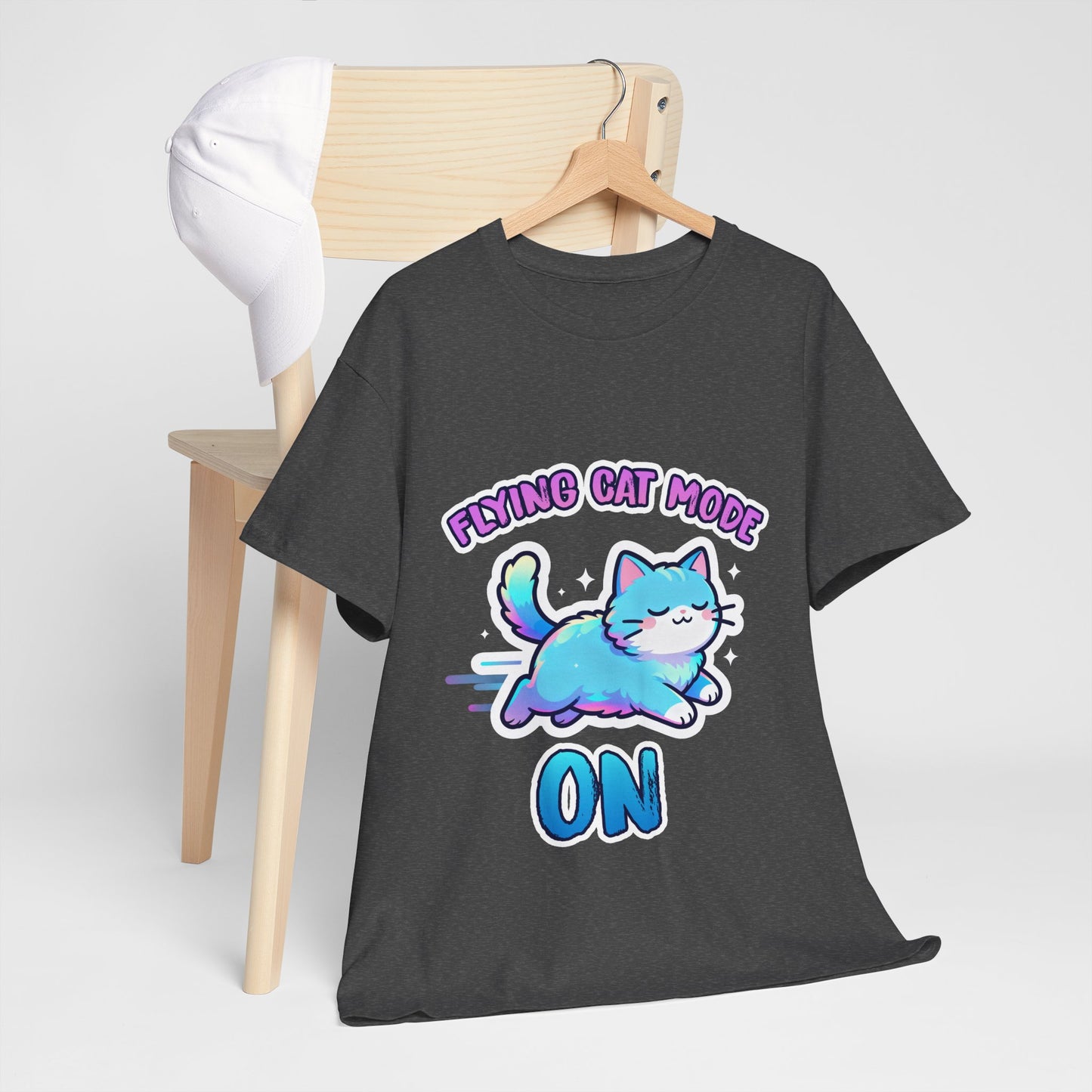 Flying Cat Mode Shirt – Kawaii Pastel Kitty Zoomies Tee