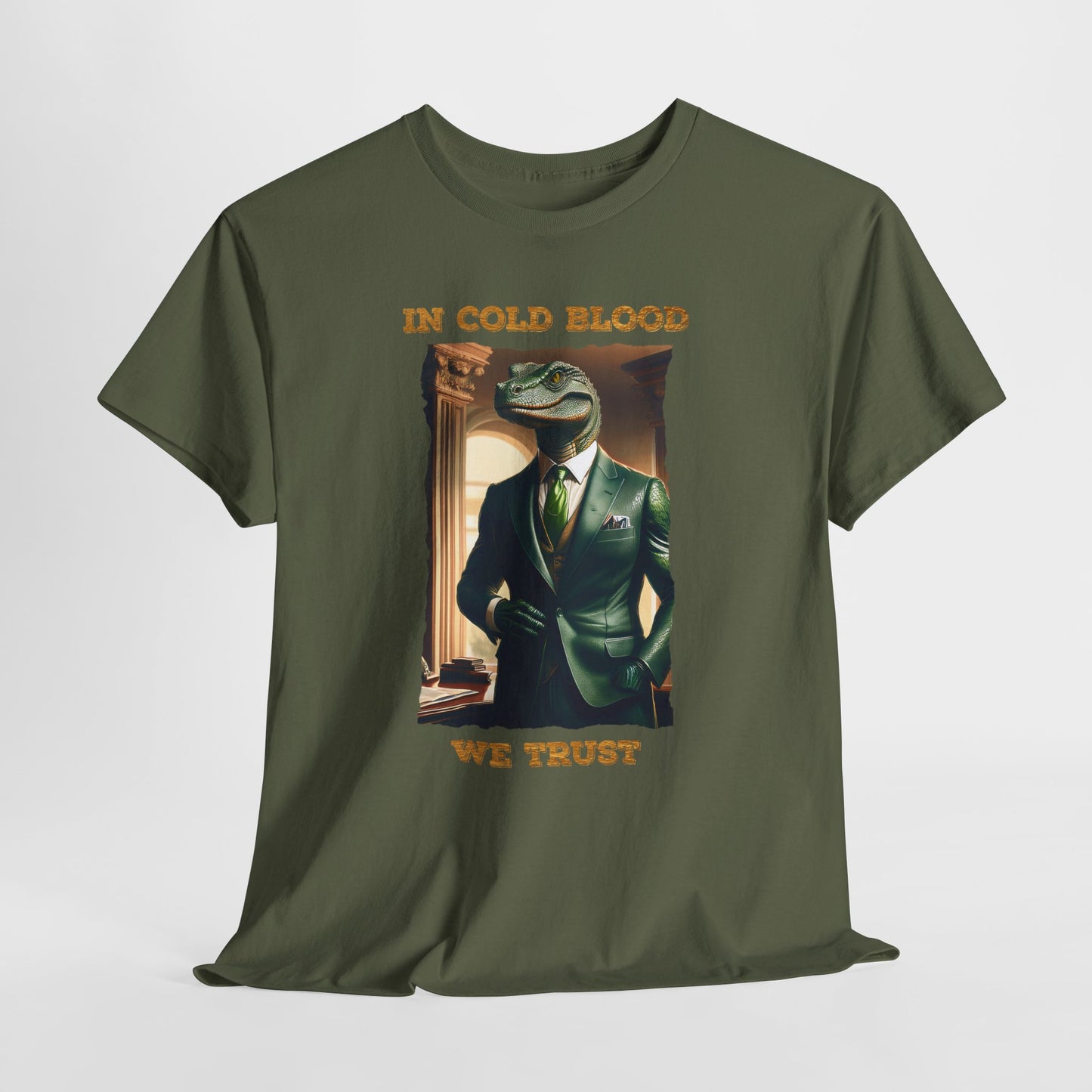 In Cold Blood We Trust Shirt - Reptilian Meme Political Satire Tee