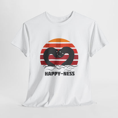 Happy-Ness Loch Ness Shirt - Cute Nessie Heart Retro Sunset Tee - Scotland Souvenir