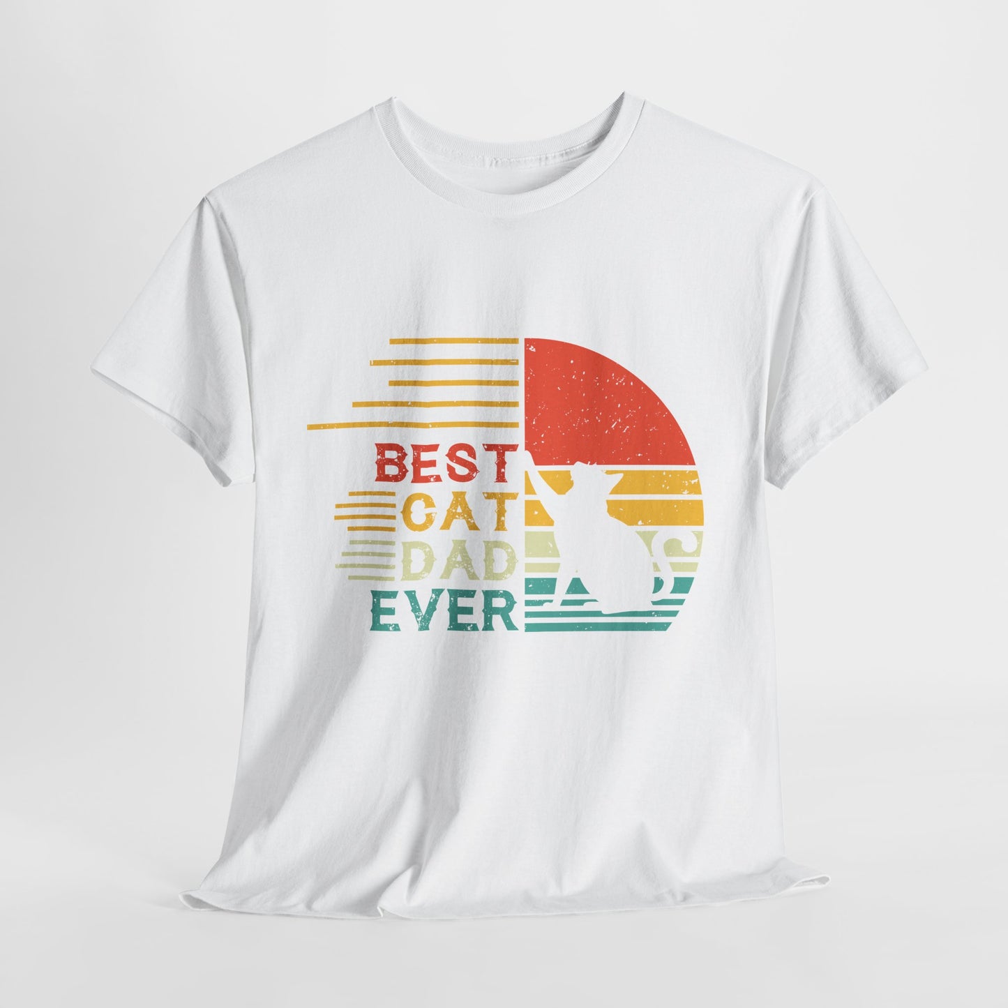 Best Cat Dad Ever Shirt - Retro Funny Cat Dad Tee for Men