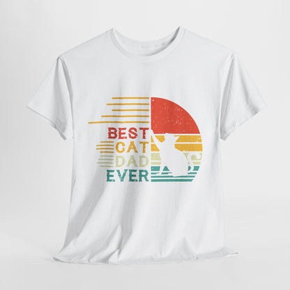 Best Cat Dad Ever Shirt - Retro Funny Cat Dad Tee for Men