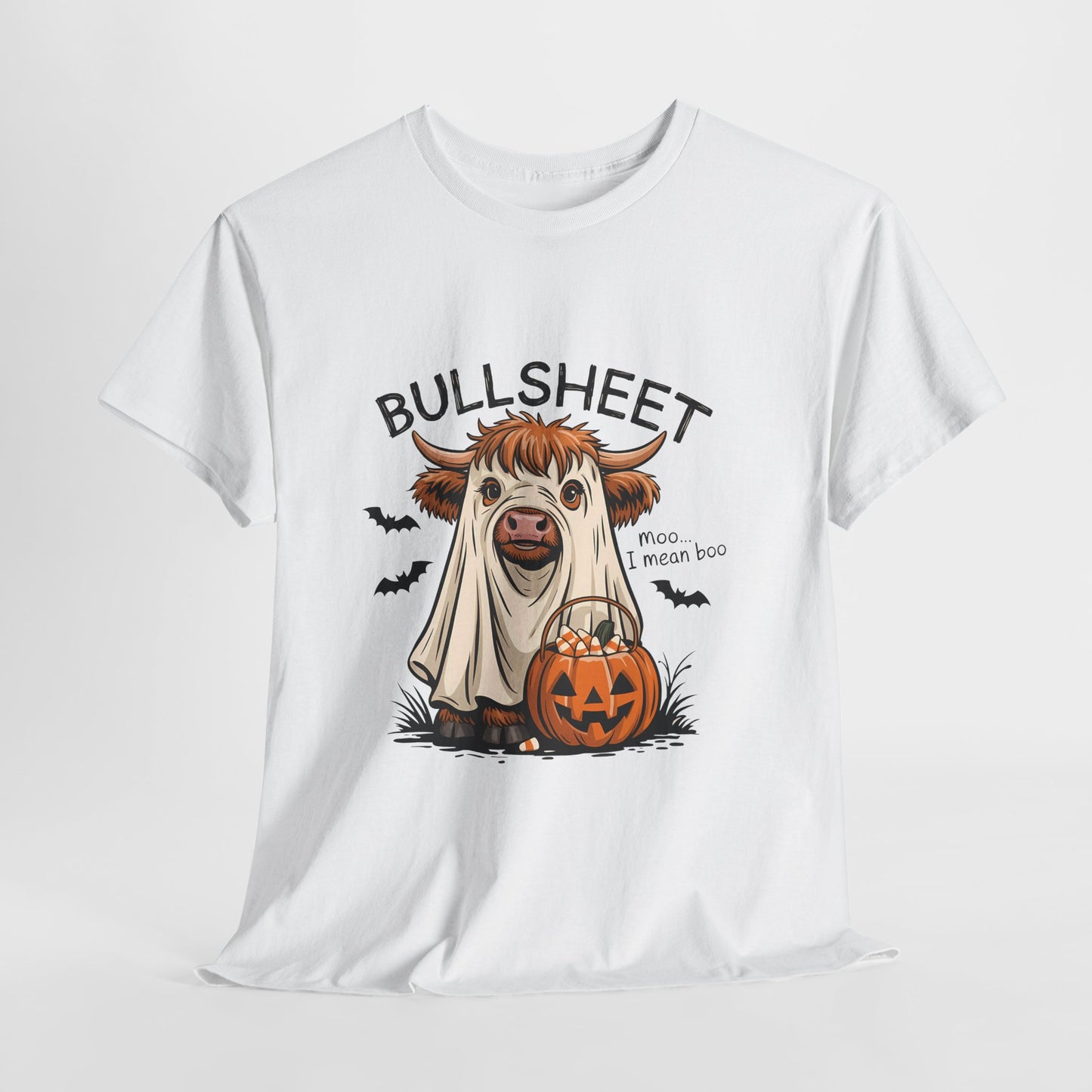 Funny Highland Cow Halloween T-Shirt - Ghost Costume Cow Tee