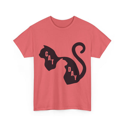 Cat Day Minimalist Black Cat Silhouette T-Shirt