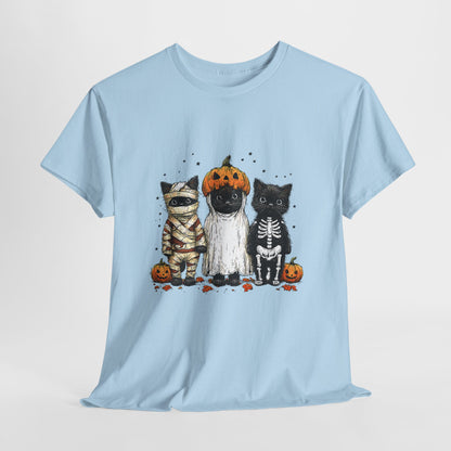 Black Cat Halloween Shirt - Mummy Ghost Skeleton Cats
