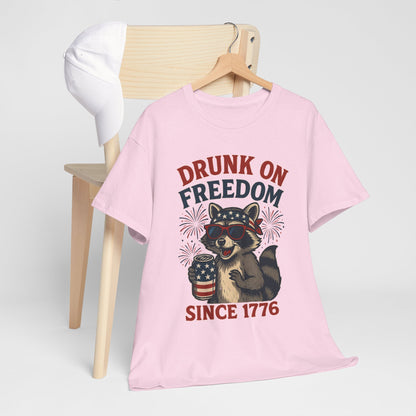 Drunk on Freedom Since 1776 T-Shirt - Funny Patriotic 4th of July Tee