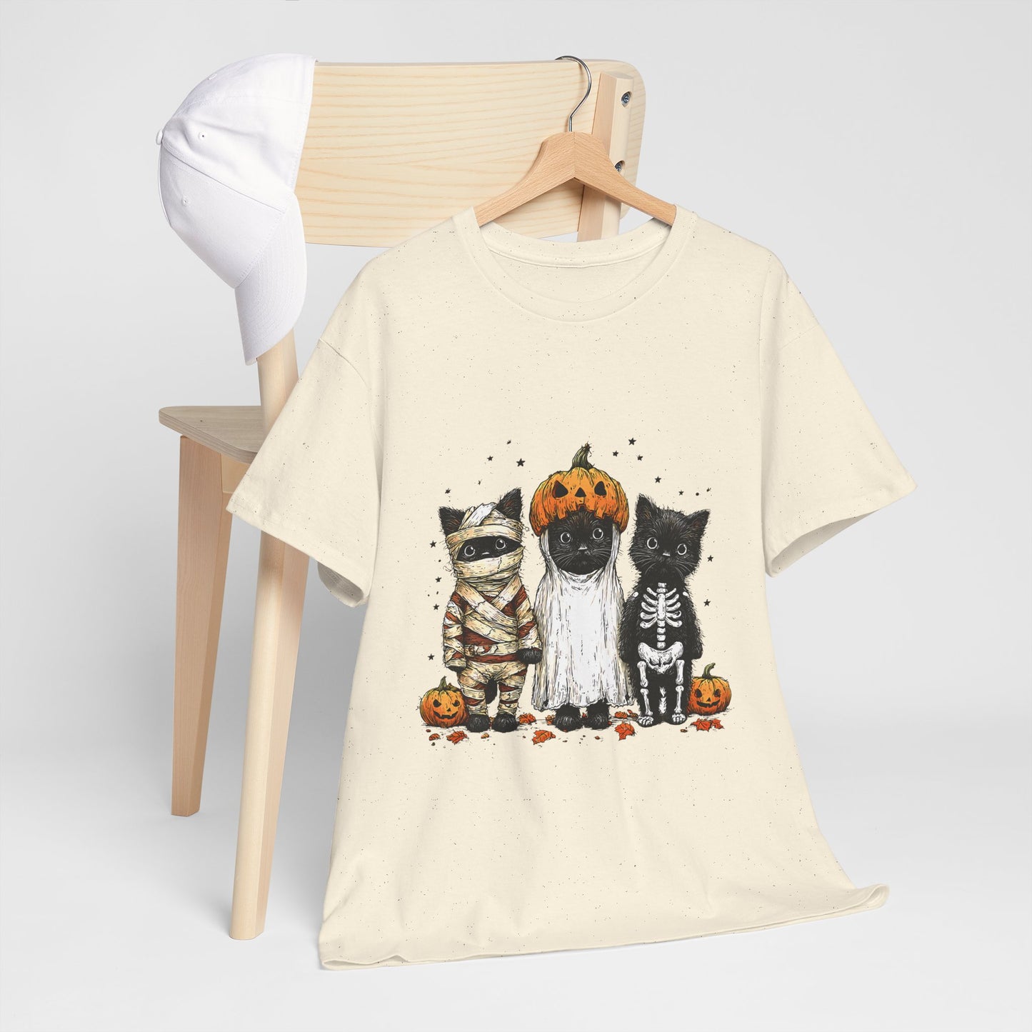 Black Cat Halloween Shirt - Mummy Ghost Skeleton Cats