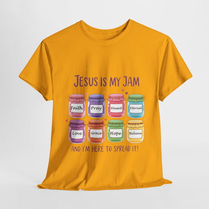 Jesus Is My Jam Shirt - Cute Christian Pun T-Shirt, Faith and Love Graphic Tee, Religious Humor Gift for Women & Men