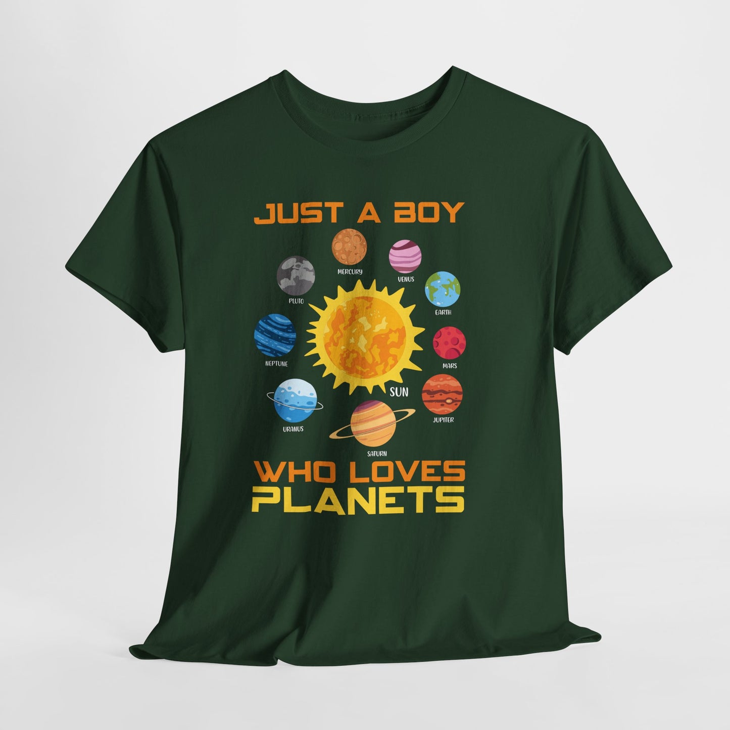 Just a Boy Who Loves Planets - Solar System Graphic Tee