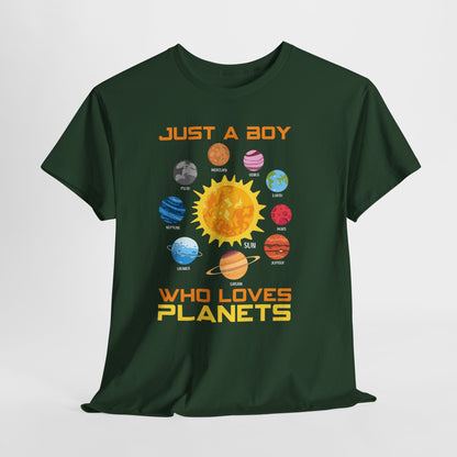 Just a Boy Who Loves Planets - Solar System Graphic Tee