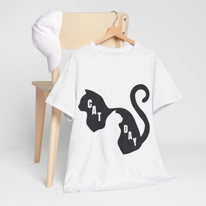 Cat Day Minimalist Black Cat Silhouette T-Shirt