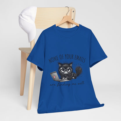 Work From Home Grumpy Cat T-Shirt - None of Your Emails Tee
