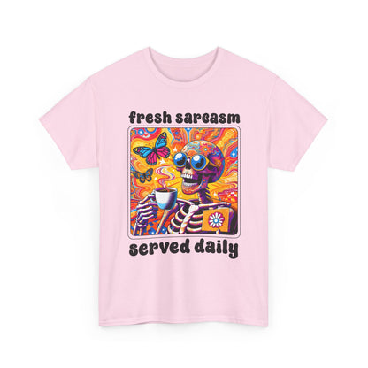 Psychedelic Coffee Skeleton T-Shirt - Trippy Boho Butterfly Tee