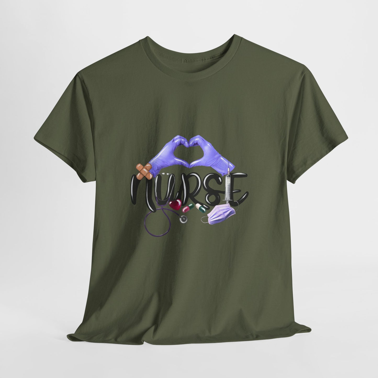 Nurse Heart Hands Shirt - Purple Gloves Love Nurse Tee