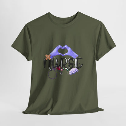 Nurse Heart Hands Shirt - Purple Gloves Love Nurse Tee
