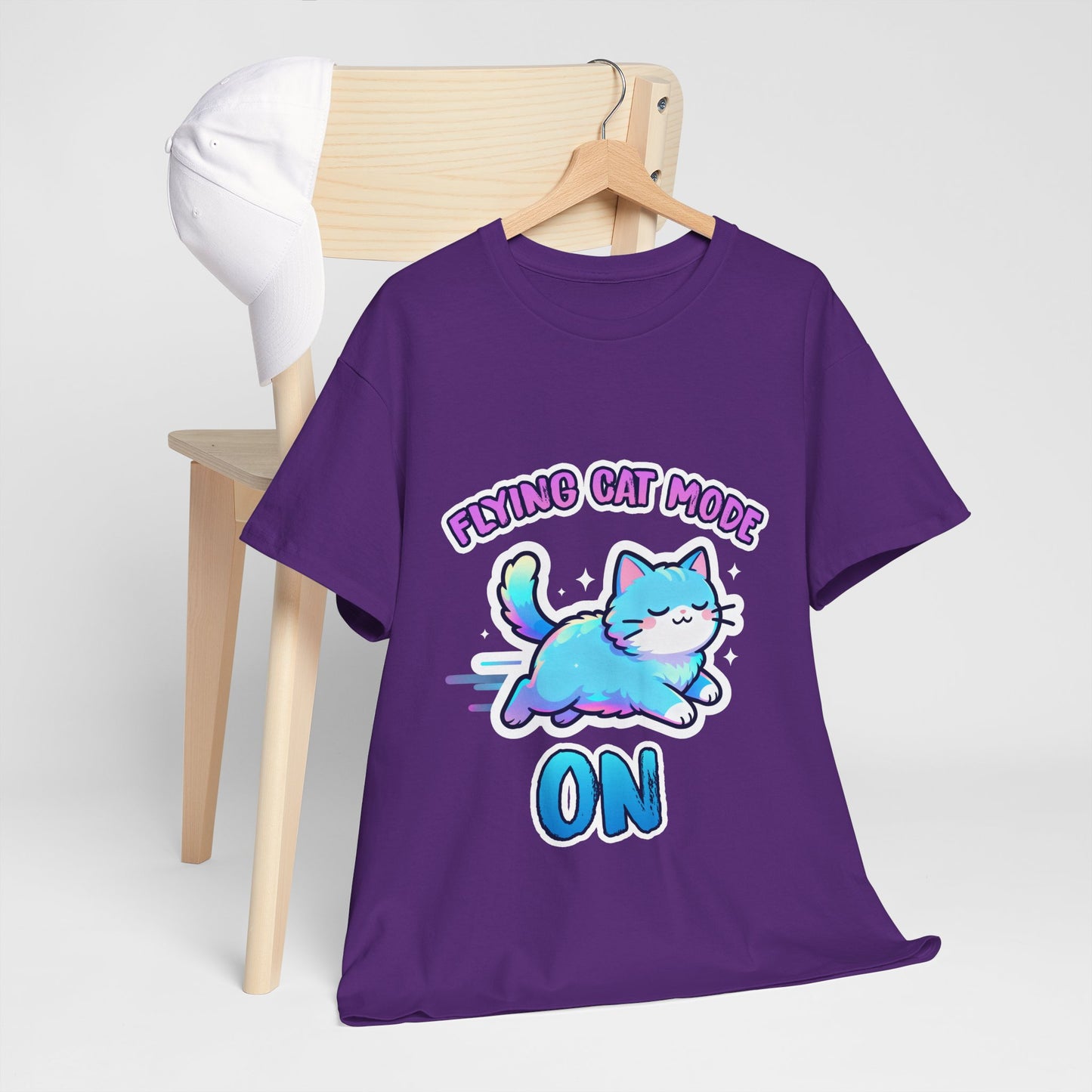 Flying Cat Mode Shirt – Kawaii Pastel Kitty Zoomies Tee