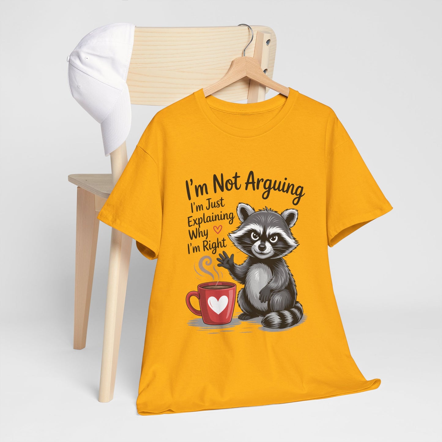 I'm Not Arguing Raccoon Coffee T-Shirt - Funny Caffeine Tee