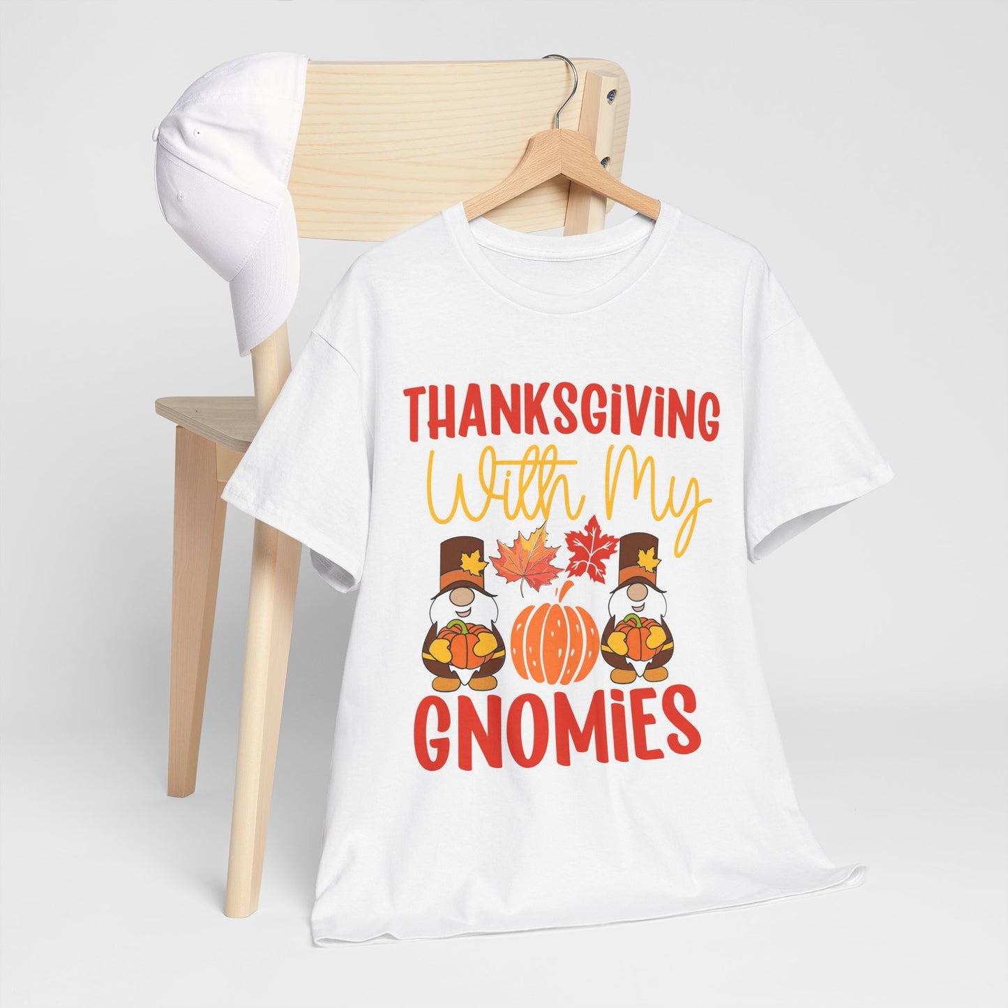 Thanksgiving With My Gnomies T-Shirt - Cute Fall Gnome Family Tee