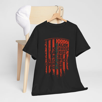 Veteran Word Art T-Shirt - Military Acronym Flag Tee