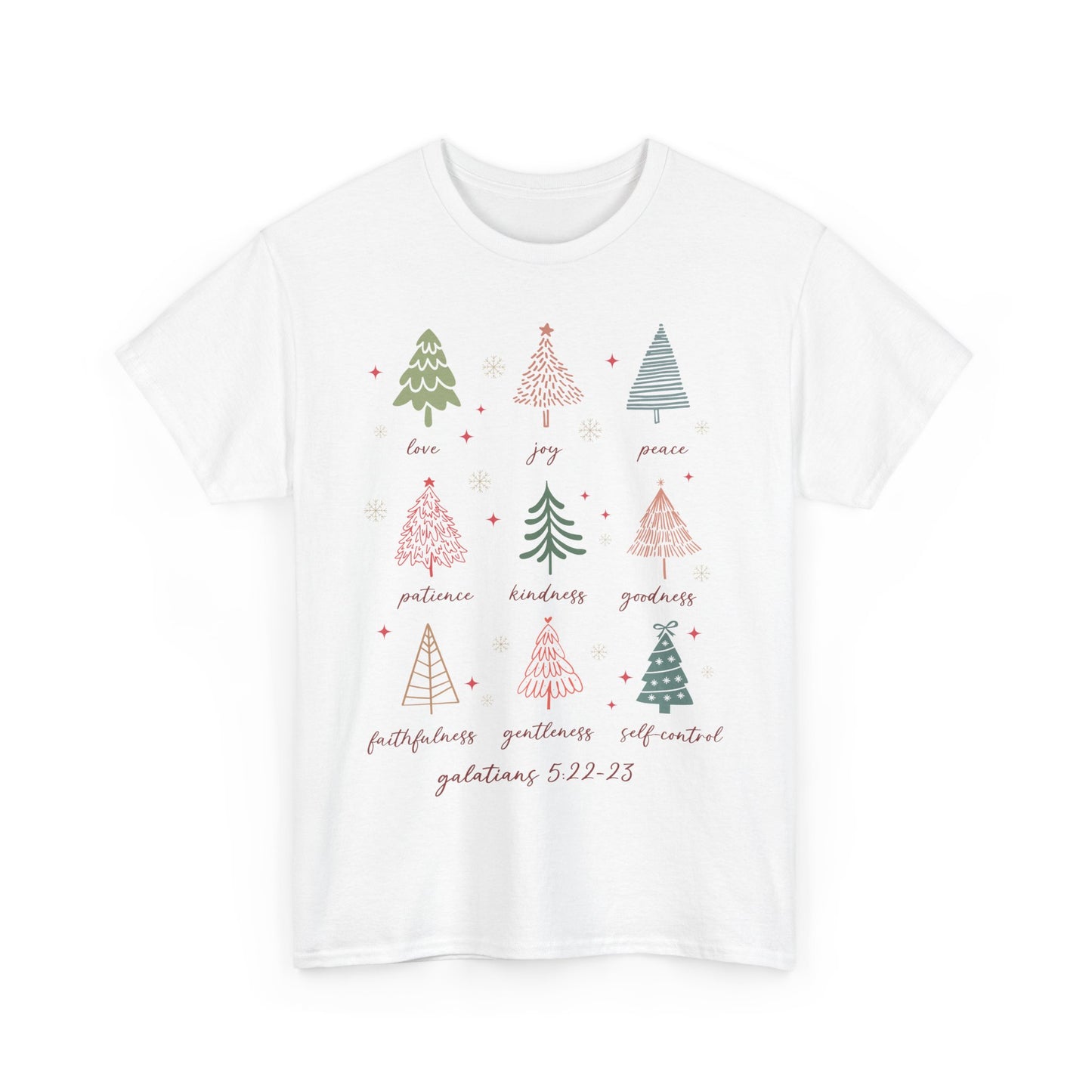 Fruits of the Spirit Christmas T-Shirt - Galatians 5:22-23 Faith Tee