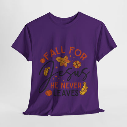 Fall For Jesus T-Shirt - Christian Faith Thanksgiving Autumn Pumpkin Tee