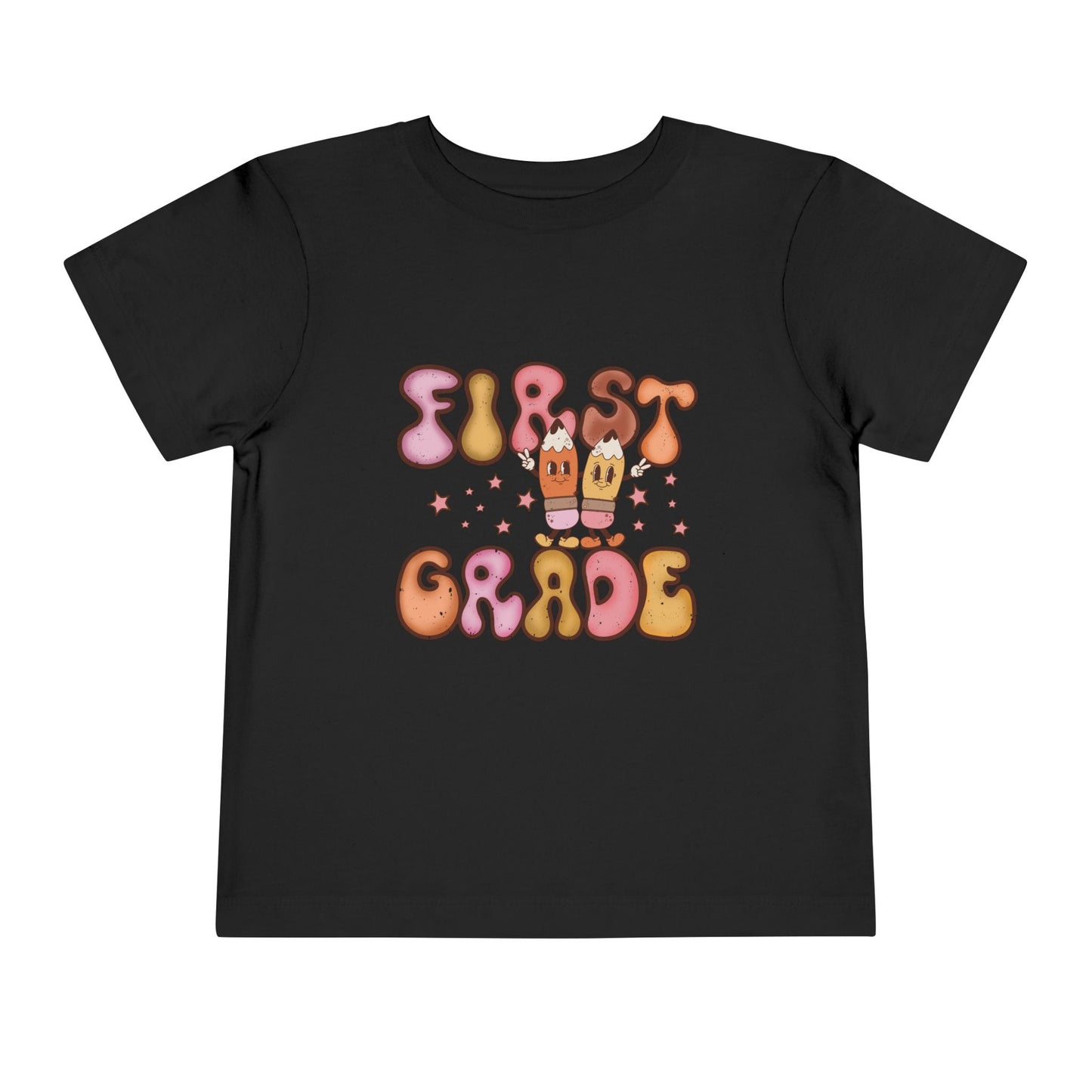 First Grade Bubble Letters T-Shirt | Cute Retro Back to School Kids Tee