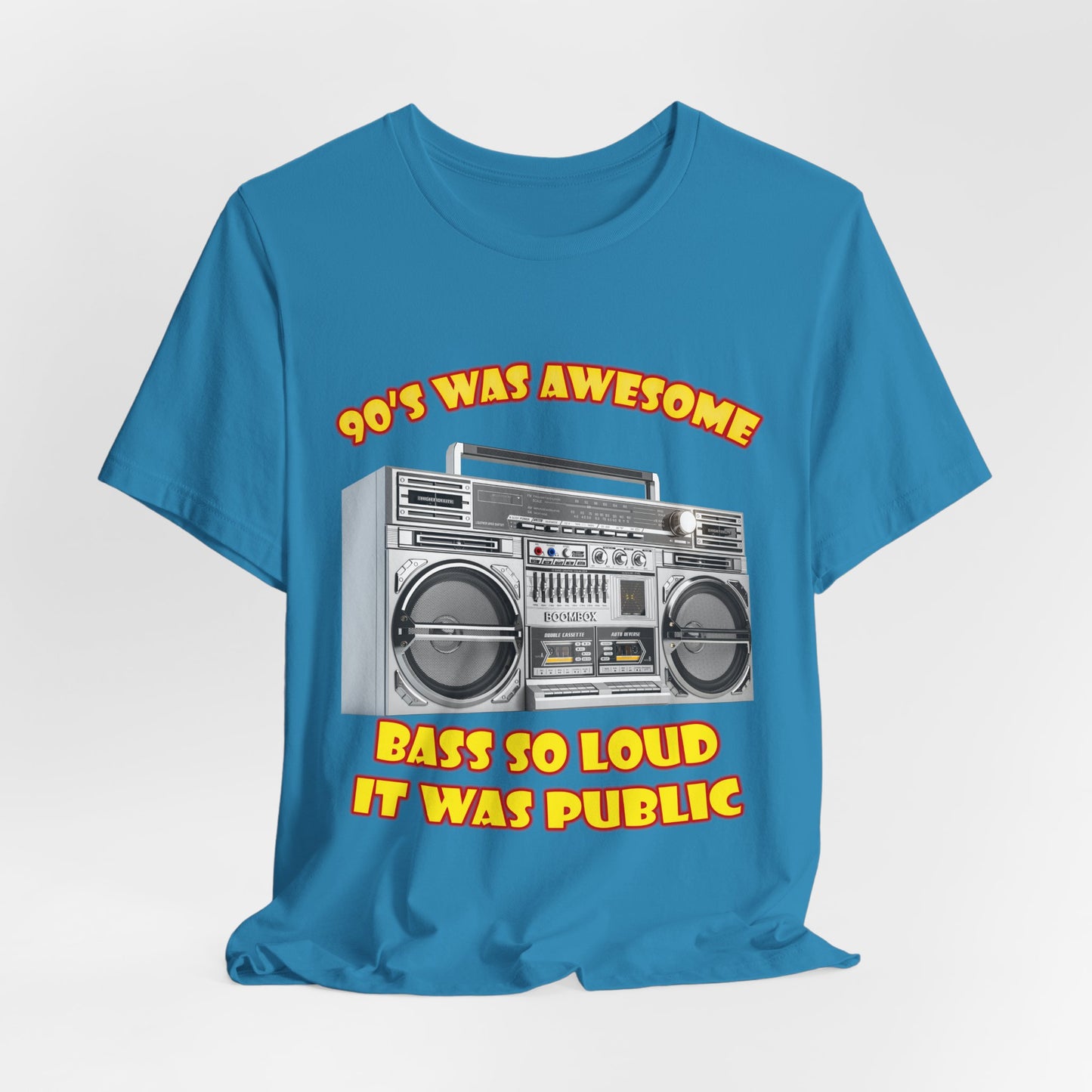 Bass So Loud It Was Public T-Shirt - Retro Boombox 90s Tee