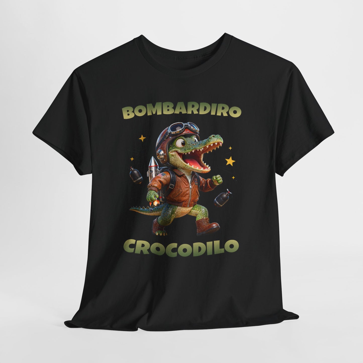 Bombardiro Crocodilo Shirt – Funny Jetpack Crocodile Cartoon Tee