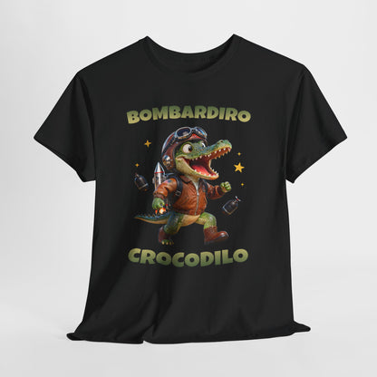 Bombardiro Crocodilo Shirt – Funny Jetpack Crocodile Cartoon Tee