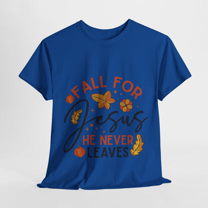 Fall For Jesus T-Shirt - Christian Faith Thanksgiving Autumn Pumpkin Tee
