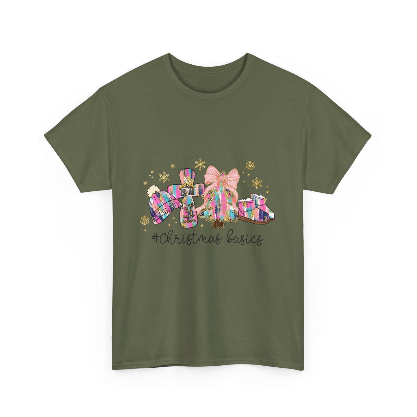 Christ the Savior Is Born T-Shirt - Pastel Nativity Cross Christmas Tee