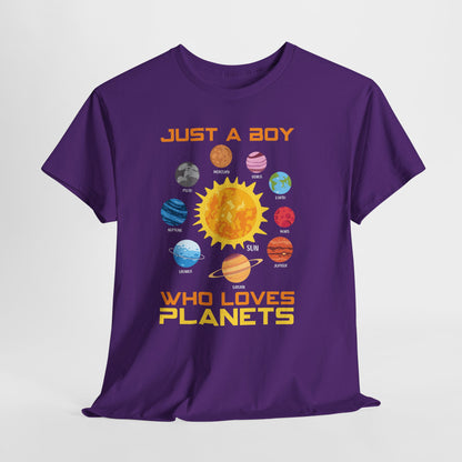 Just a Boy Who Loves Planets - Solar System Graphic Tee