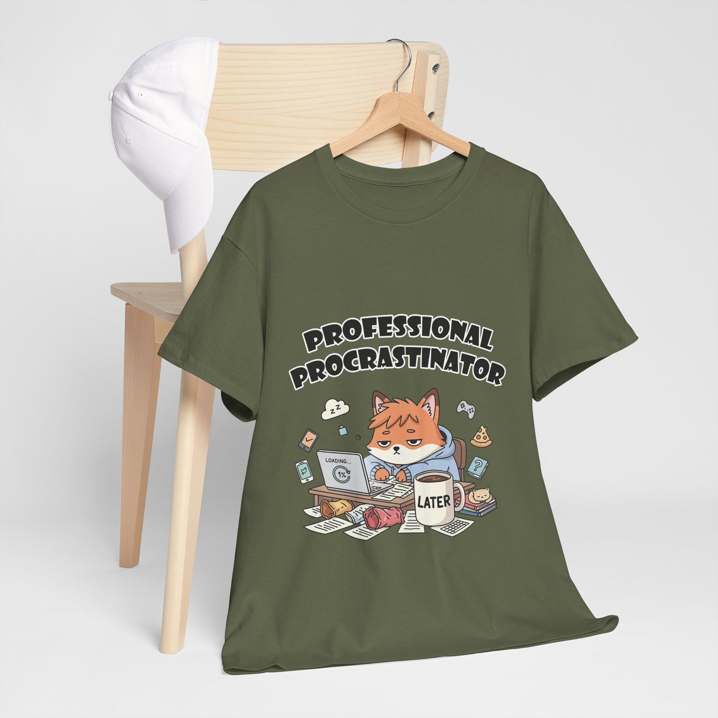T-Shirt für professionelle Aufschieber – Lustiges Kawaii-Katzen-Pastell-T-Shirt