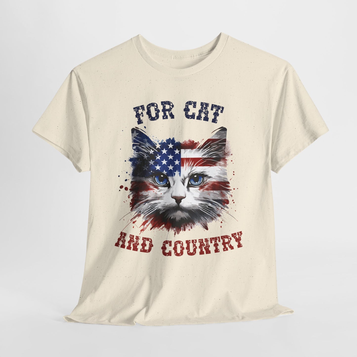 For Cat and Country Shirt - Patriotic USA Flag Cat Tee