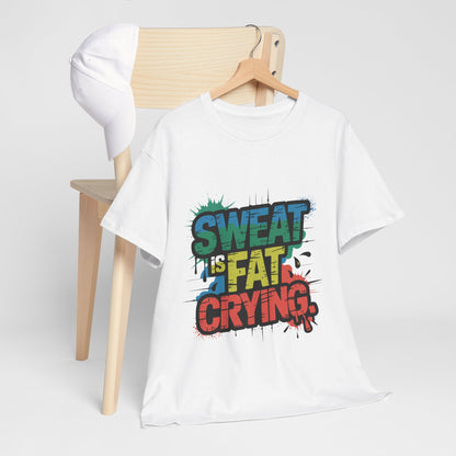 Sweat Is Fat Crying Shirt - Funny Gym Motivation Tee