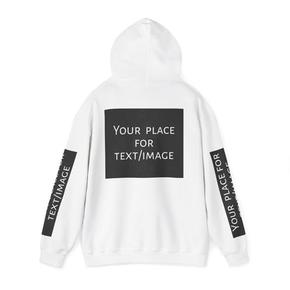 Bluza z kapturem z nadrukiem lub obrazkiem – personalizowana bluza z 4 stron, pomysł na prezent, nadruk z przodu, z tyłu i na rękawach, unisex