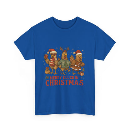 Merry Cluckin' Christmas Chicken T-Shirt - Funny Holiday Farm Tee