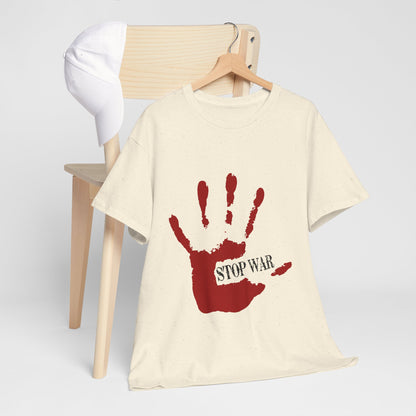 Stop War Handprint Shirt - Peace Protest Tee