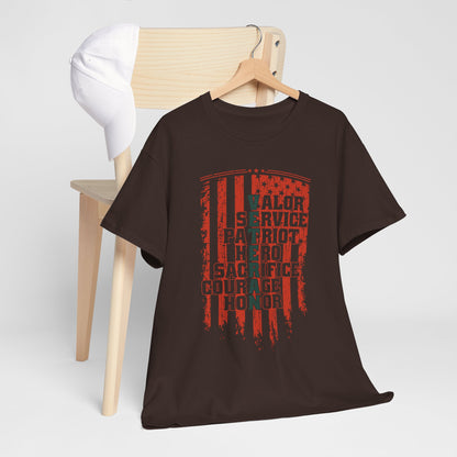 Veteran Word Art T-Shirt - Military Acronym Flag Tee