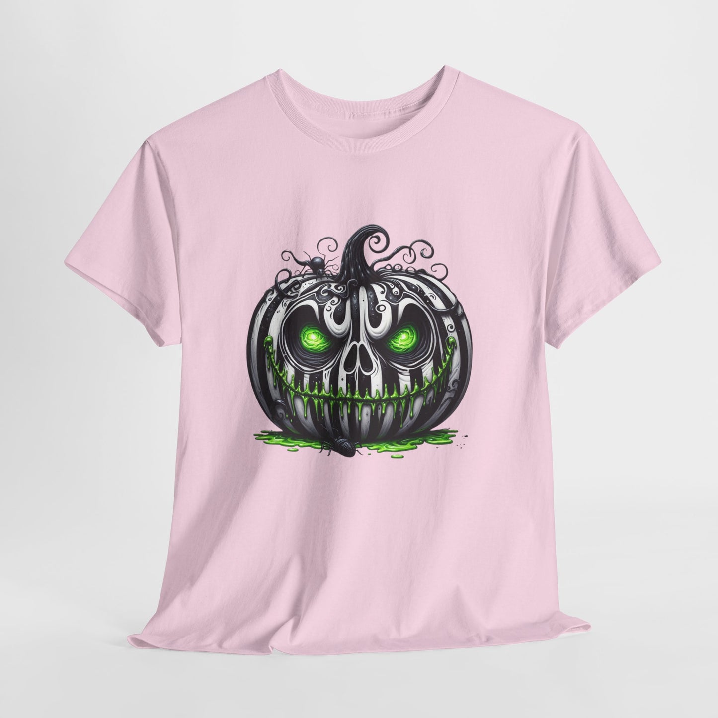 Neon Goo Pumpkin Halloween - Glowing Green Eyes Spooky T-Shirt