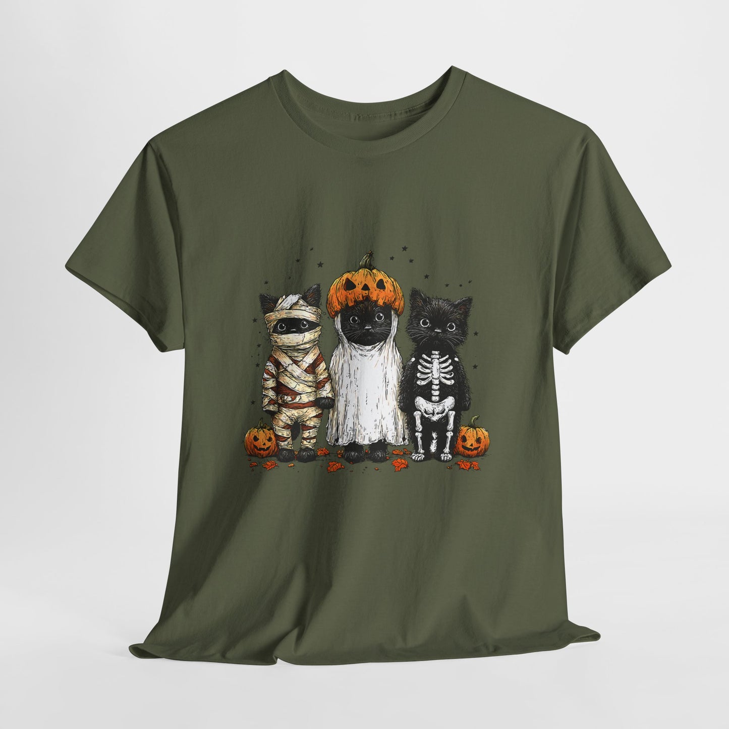 Black Cat Halloween Shirt - Mummy Ghost Skeleton Cats
