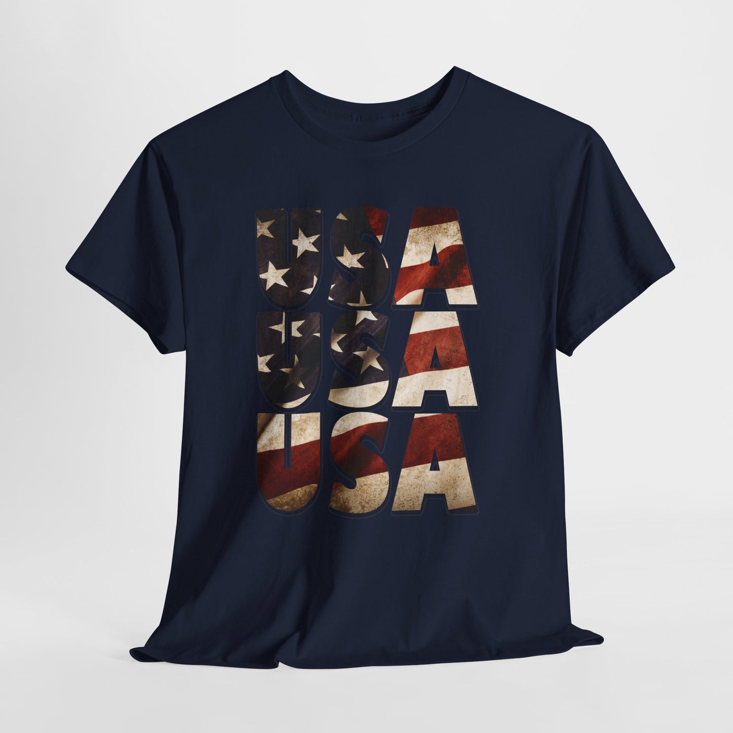 Vintage USA Flag T-Shirt - Distressed American Flag 4th of July Tee
