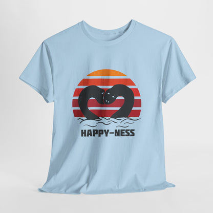 Happy-Ness Loch Ness Shirt - Cute Nessie Heart Retro Sunset Tee - Scotland Souvenir