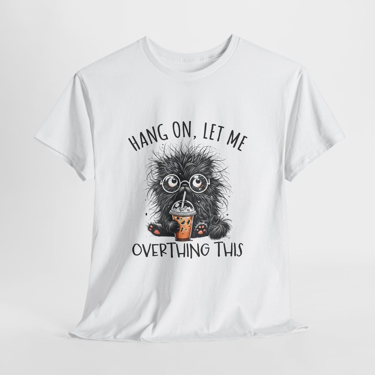 Overthinking Coffee Cat T-Shirt - Cute Nerdy Kawaii Tee